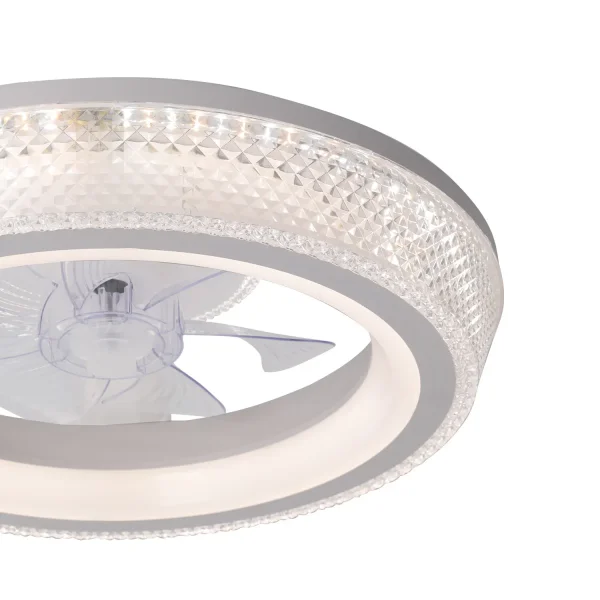 VENTILADOR DE TETO ESTILO PLAFON LED 48W 3000-6000K 5 PÁS BRANCA GLIMMER VENTILADOR DE TETO ESTILO PLAFON LED 48W 3000-6000K 5 PÁS BRANCA GLIMMER