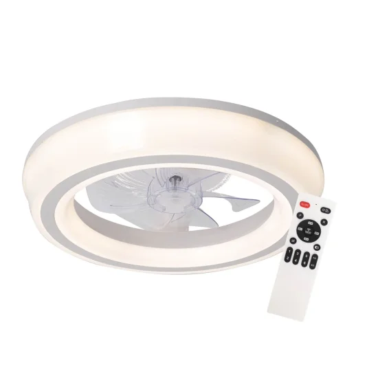 VENTILADOR DE TETO ESTILO PLAFON LED 48W 3000-6000K 5 PÁS BRANCO CLARISSE