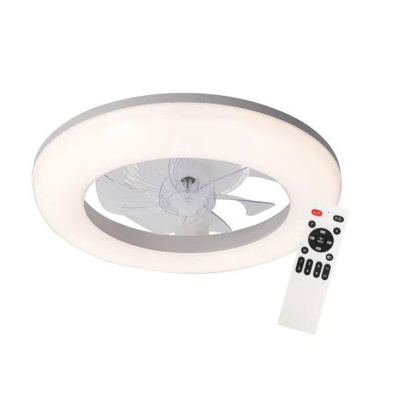 VENTILADOR DE TETO ESTILO PLAFON LED 48W 3000-6000K 5 PÁS BRANCO ELYSIAN