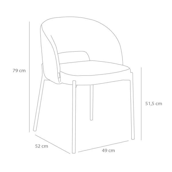 CADEIRA ESTOFADA ROSA CLOTILDE