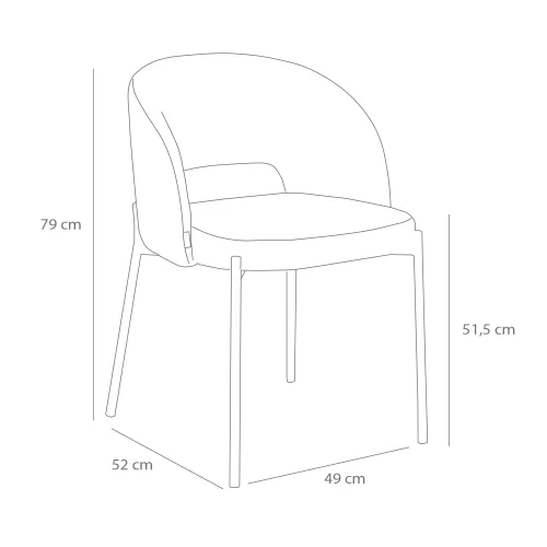 CADEIRA ESTOFADA ROSA CLOTILDE