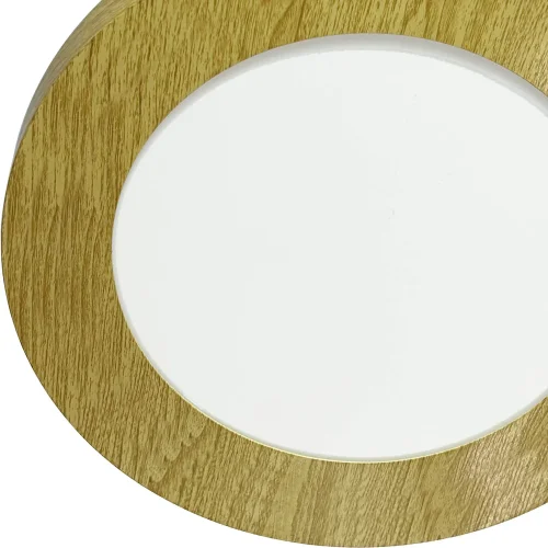 DOWNLIGHT LED DE SUPERFÍCIE CIRCULAR 6W 3000K-6000K Ø 12 CM COR DE MADEIRA
