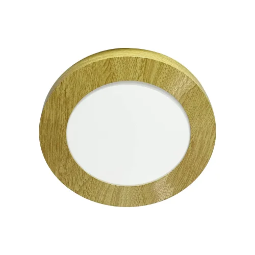 DOWNLIGHT LED DE SUPERFÍCIE CIRCULAR 6W 3000K-6000K Ø 12 CM COR DE MADEIRA