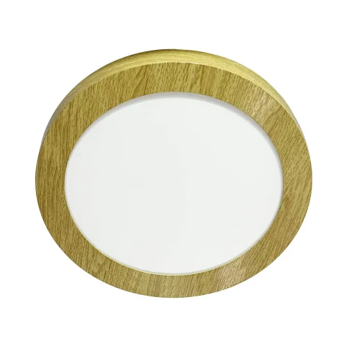 DOWNLIGHT LED DE SUPERFÍCIE CIRCULAR 18W 3000K-6000K Ø 22 CM COR DE MADEIRA