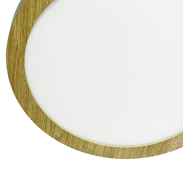 DOWNLIGHT LED DE SUPERFÍCIE CIRCULAR 24W 3000K-6000K Ø 29,5 CM COR DE MADEIRA