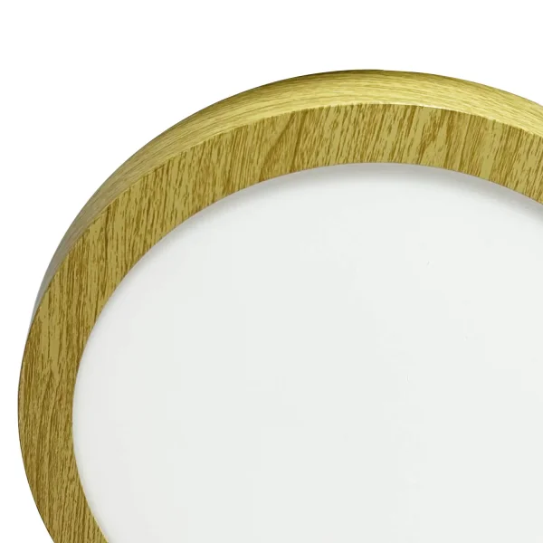 DOWNLIGHT LED DE SUPERFÍCIE CIRCULAR 24W 3000K-6000K Ø 29,5 CM COR DE MADEIRA