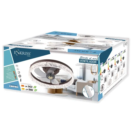 VENTILADOR DE TETO ESTILO PLAFON LED 48W 3000-6000K 5 PÁS BRANCO ELYSIAN VENTILADOR DE TETO ESTILO PLAFON LED 48W 3000-6000K 5 PÁS BRANCO ELYSIAN