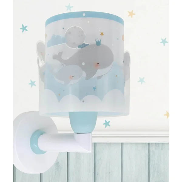 APLIQUE DE PAREDE INFANTIL WHALE DREAMS AZUL