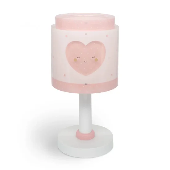 CANDEEIRO DE MESA INFANTIL CORAÇÃO ROSA