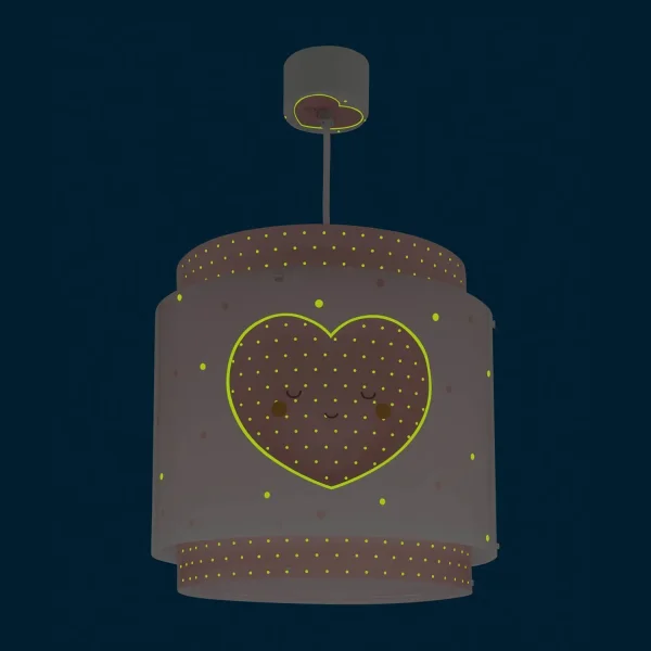 CANDEEIRO DE TETO INFANTIL CORAÇÃO ROSA CANDEEIRO DE TETO INFANTIL CORAÇÃO ROSA