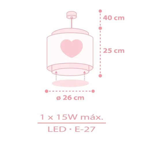 CANDEEIRO DE TETO INFANTIL CORAÇÃO ROSA CANDEEIRO DE TETO INFANTIL CORAÇÃO ROSA
