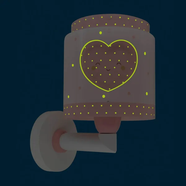 APLIQUE DE PAREDE INFANTIL CORAÇÃO ROSA APLIQUE DE PAREDE INFANTIL CORAÇÃO ROSA