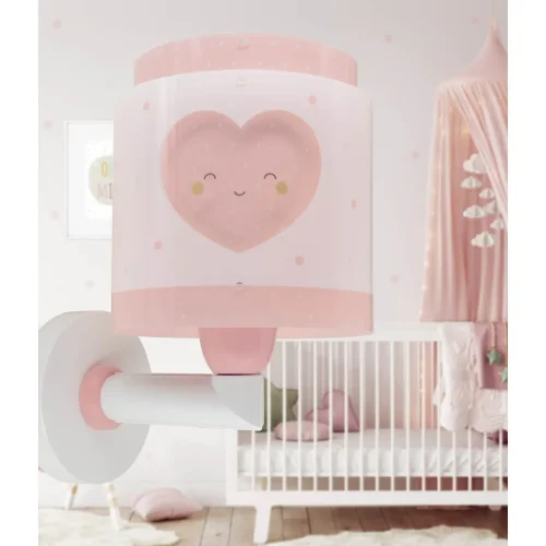 APLIQUE DE PAREDE INFANTIL CORAÇÃO ROSA APLIQUE DE PAREDE INFANTIL CORAÇÃO ROSA