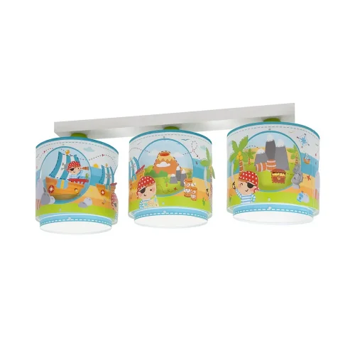 PLAFON PARA CRIANÇAS 3 LUZES ILHA PIRATA