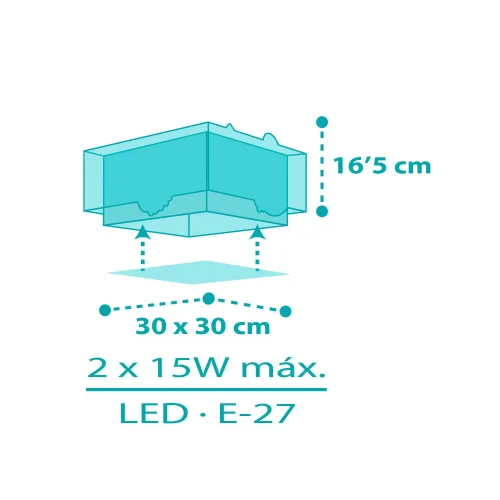 PLAFON INFANTIL ANIMAIS DA SELVA