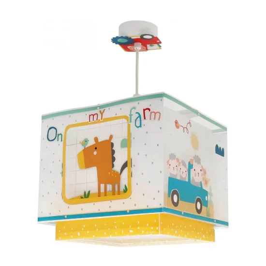CANDEEIRO DE TETO INFANTIL FAZENDA ANIMAIS