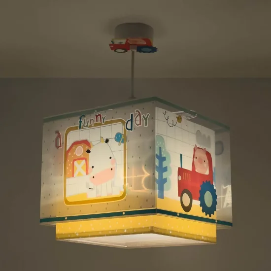 CANDEEIRO DE TETO INFANTIL FAZENDA ANIMAIS 2