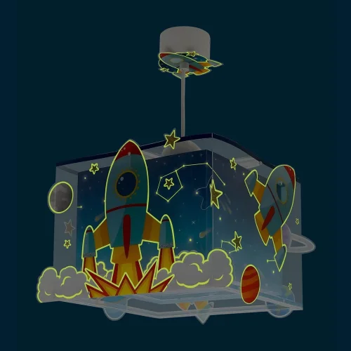 CANDEEIRO DE TETO INFANTIL FOGUETÃO