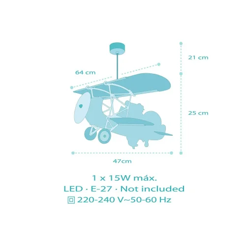 SUSPENSÃO DE TETO INFANTIL AVIÃO CROCODILO