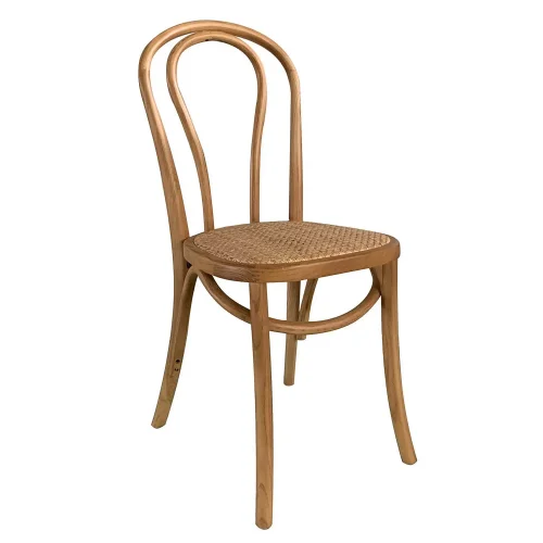 CADEIRA EM MADEIRA DE BÉTULA COM ASSENTO EM RATTAN NATURAL AKIRA