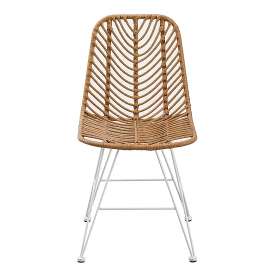 CADEIRA DE JARDIM EM RATÃ SINTÉTICO COM PÉS BRANCOS VOLCANO 2