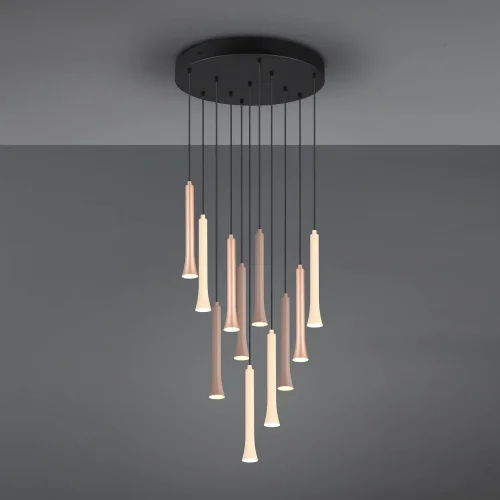 SUSPENSÃO LED 11 LUZES 33W REGULÁVEL BASE CIRCULAR FABIOLA