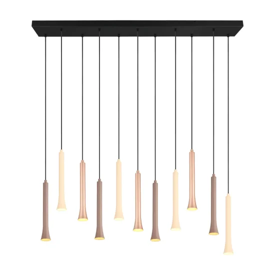 SUSPENSÃO LED 11 LUZES 33W REGULÁVEL BASE RETANGULAR FABIOLA