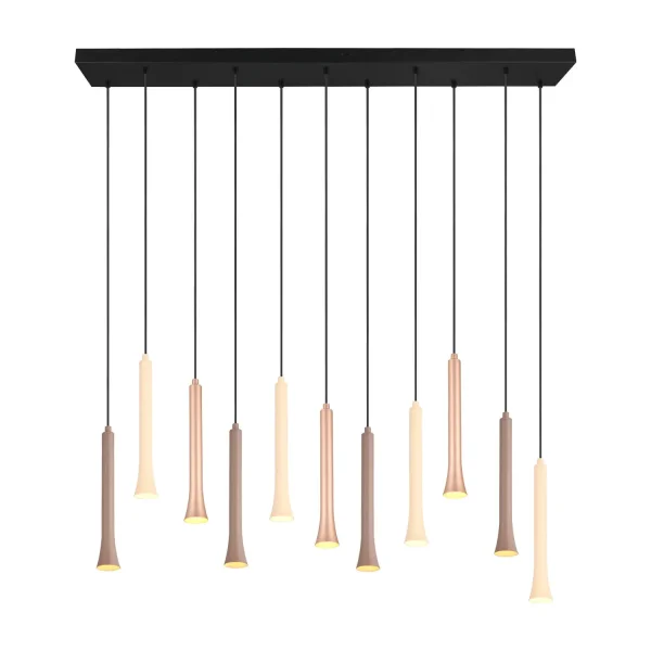 SUSPENSÃO LED 11 LUZES 33W REGULÁVEL BASE RETANGULAR FABIOLA