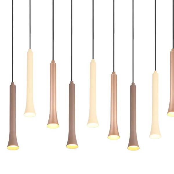 SUSPENSÃO LED 11 LUZES 33W REGULÁVEL BASE RETANGULAR FABIOLA