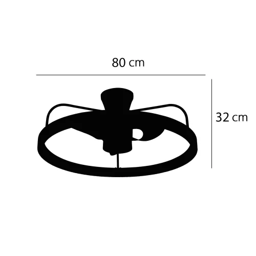 VENTILADOR DE TETO ESTILO PLAFON LED 48W 3000-6000K PRETO/DOURADO BENEDICT