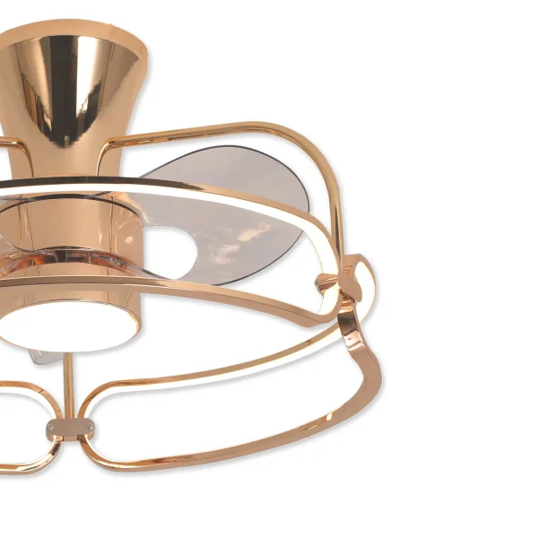 VENTILADOR DE TETO ESTILO PLAFON LED 48W 3000-6000K DOURADO BENEDICT