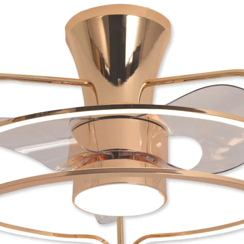 VENTILADOR DE TETO ESTILO PLAFON LED 48W 3000-6000K DOURADO BENEDICT