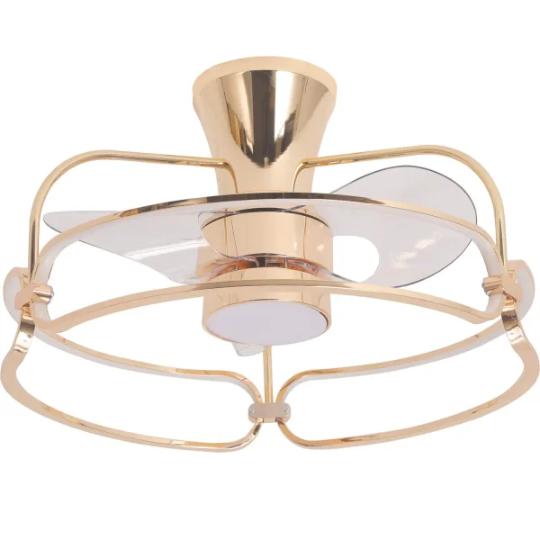 VENTILADOR DE TETO ESTILO PLAFON LED 48W 3000-6000K DOURADO BENEDICT
