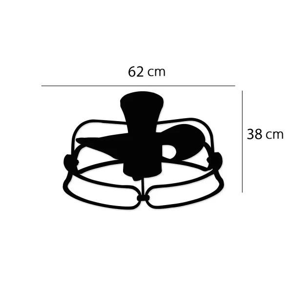 VENTILADOR DE TETO ESTILO PLAFON LED 48W 3000-6000K DOURADO BENEDICT