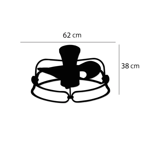 VENTILADOR DE TETO ESTILO PLAFON LED 48W 3000-6000K DOURADO BENEDICT