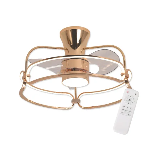 VENTILADOR DE TETO ESTILO PLAFON LED 48W 3000-6000K DOURADO BENEDICT