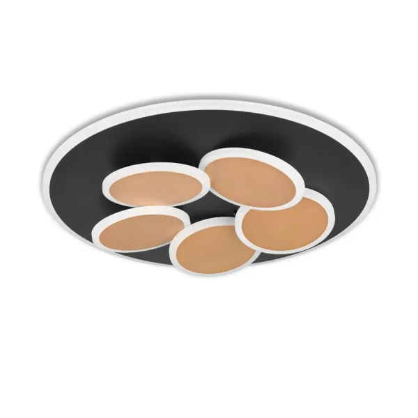 PLAFON DE TETO LED 35W 2700-6500K PRETO/OURO MILAN