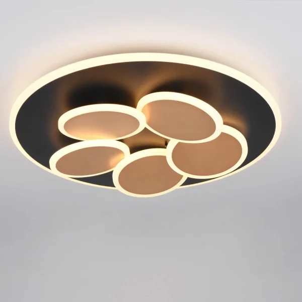 PLAFON DE TETO LED 35W 2700-6500K PRETO/OURO MILAN