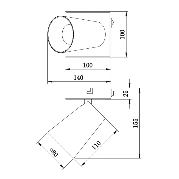 FOCO DE TETO/PAREDE METAL BRANCO GU10 SILVANO