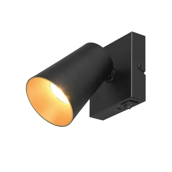 FOCO DE TETO/PAREDE METAL PRETO GU10 SILVANO