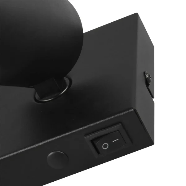 FOCO DE TETO/PAREDE METAL PRETO GU10 SILVANO