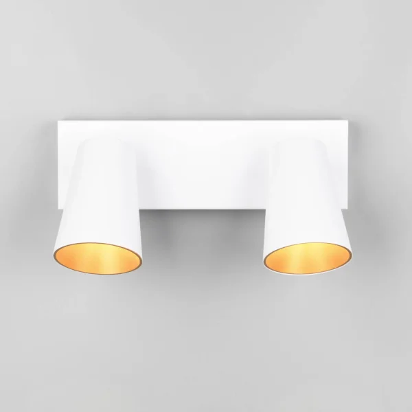 FOCO DE TETO/PAREDE 2 LUZES METAL BRANCO GU10 SILVANO