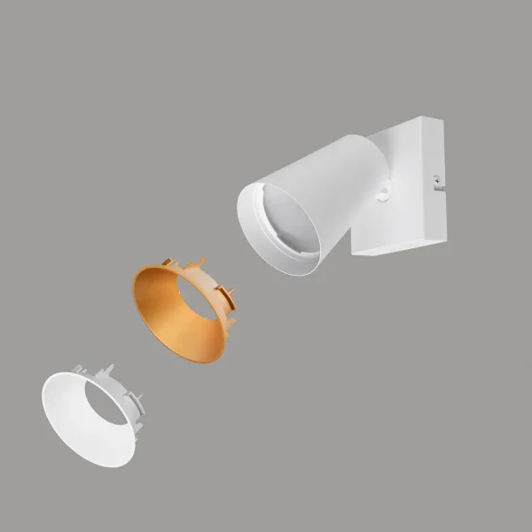 FOCO DE TETO/PAREDE 4 LUZES METAL BRANCO GU10 SILVANO