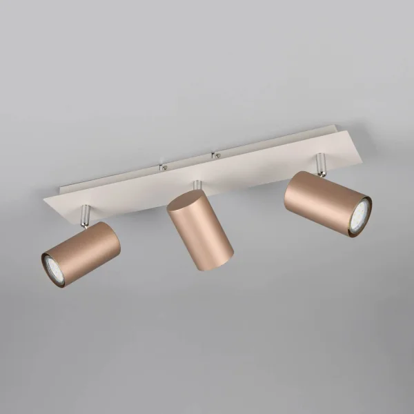 FOCO DE TETO/PAREDE 3 LUZES METAL COFFEE/CINZA GU10 GRAFTON