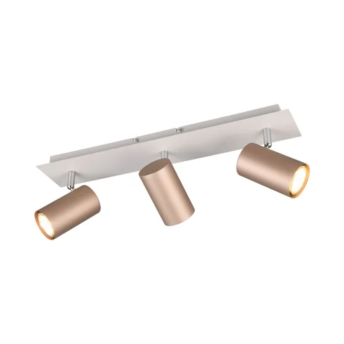 FOCO DE TETO/PAREDE 3 LUZES METAL COFFEE/CINZA GU10 GRAFTON