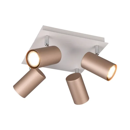 FOCO DE TETO/PAREDE 4 LUZES METAL COFFEE/GRIS GU10 GRAFTON