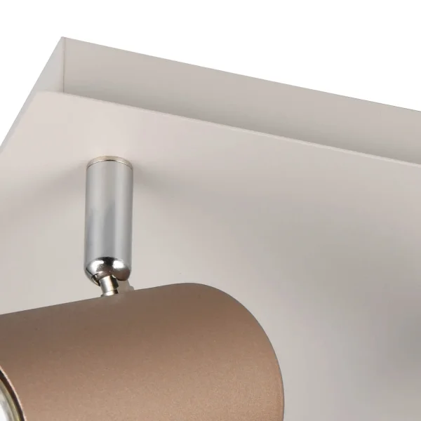 FOCO DE TETO/PAREDE 4 LUZES METAL COFFEE/GRIS GU10 GRAFTON