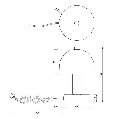 CANDEEIRO DE MESA METAL BRANCO E14 GASPAR
