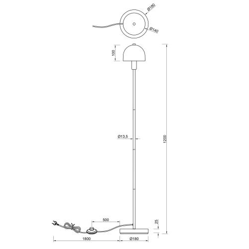 CANDEEIRO DE PÉ METAL COFFEE E14 GASPAR