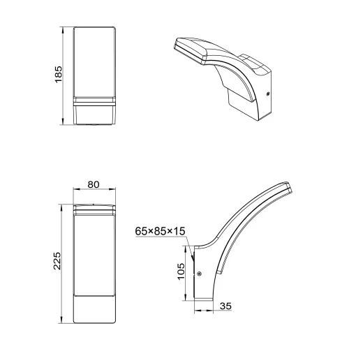 APLIQUE EXTERIOR 12,5W 4000K ANTRACITE IP44 LIRIO